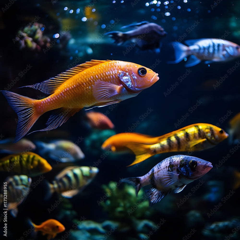 Aquatic animals in fish tanks need enough space to swim for good health. Aquatic animals in fish tanks need enough space to swim for good health.