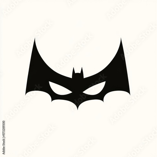 A Simple Black Bat Silhouette Image