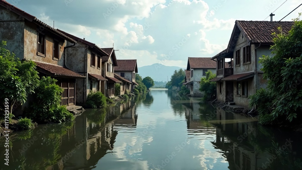 houses on the river. International Day of Action for Disaster Risk Reduction houses on the river. International Day of Action for Disaster Risk Reduction