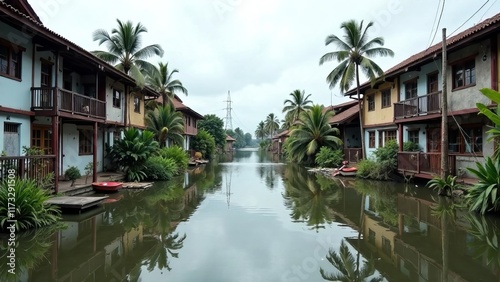 houses on the river. International Day of Action for Disaster Risk Reduction