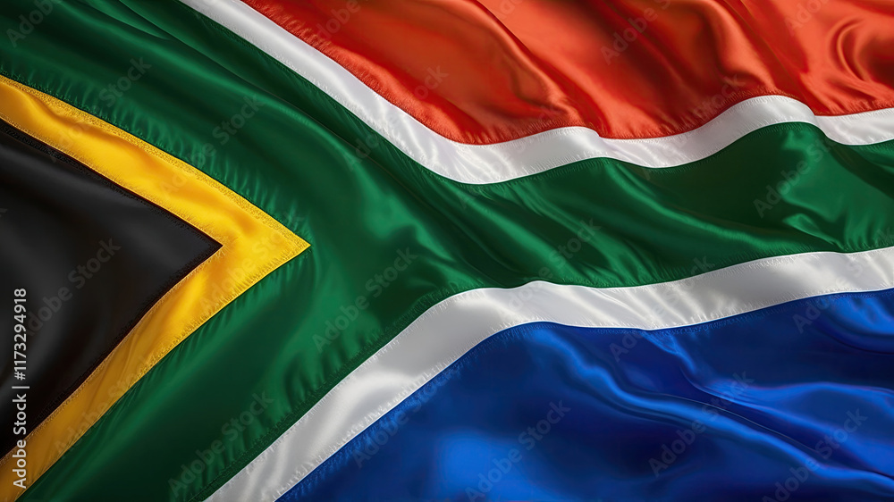 Fototapeta premium south african flag for national Day or Independence Day of south africa