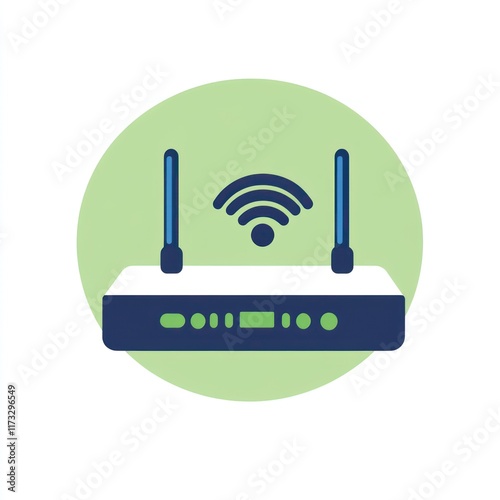 Wireless Router Icon Showing Internet Connectivity photo