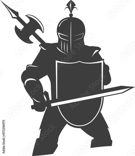 medieval knight with sword