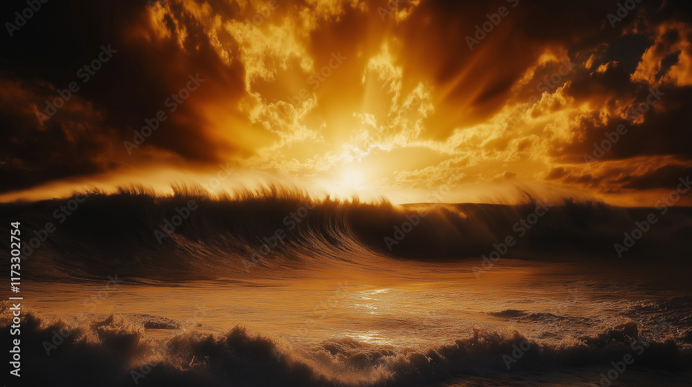 Splashing ocean wave. Splashing ocean wave.