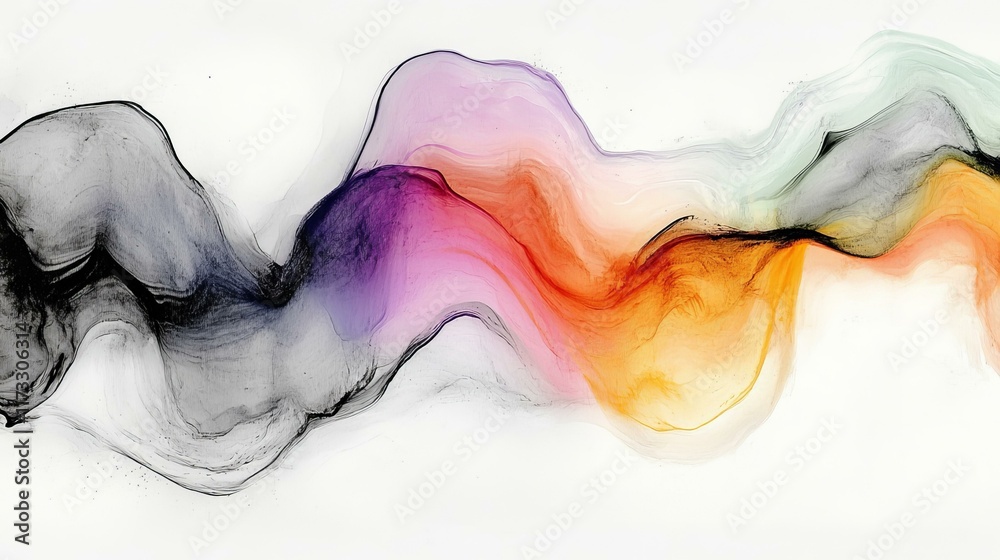 Fototapeta premium Abstract Ink Painting Flowing Colors