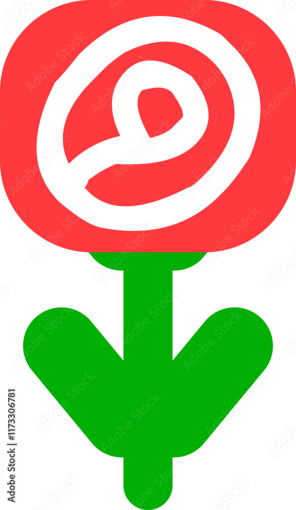 Minimalist Red Rose Illustration Minimalist Red Rose Illustration