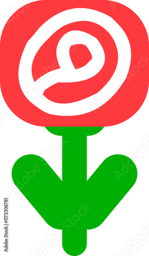 Minimalist Red Rose Illustration