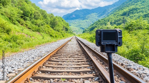 Stunning Mountain Railroad Landscape GoPro View