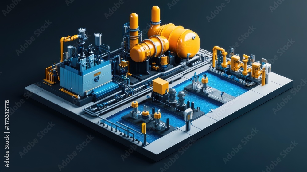 Submersible pump system equipped with pipes valves and turbines for water extraction and drainage during emergency situations or natural disasters Submersible pump system equipped with pipes valves and turbines for water extraction and drainage during emergency situations or natural disasters