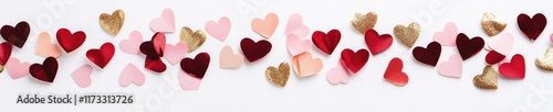 Romantic celebration with heart shaped confetti for Valentines day design