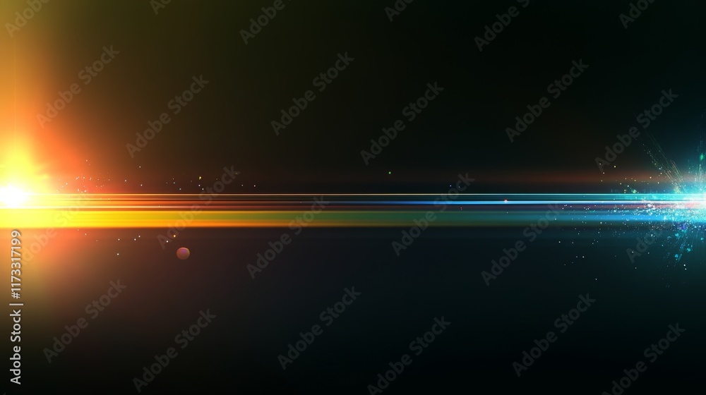 Fototapeta premium A colorful line of light is shown on a black background