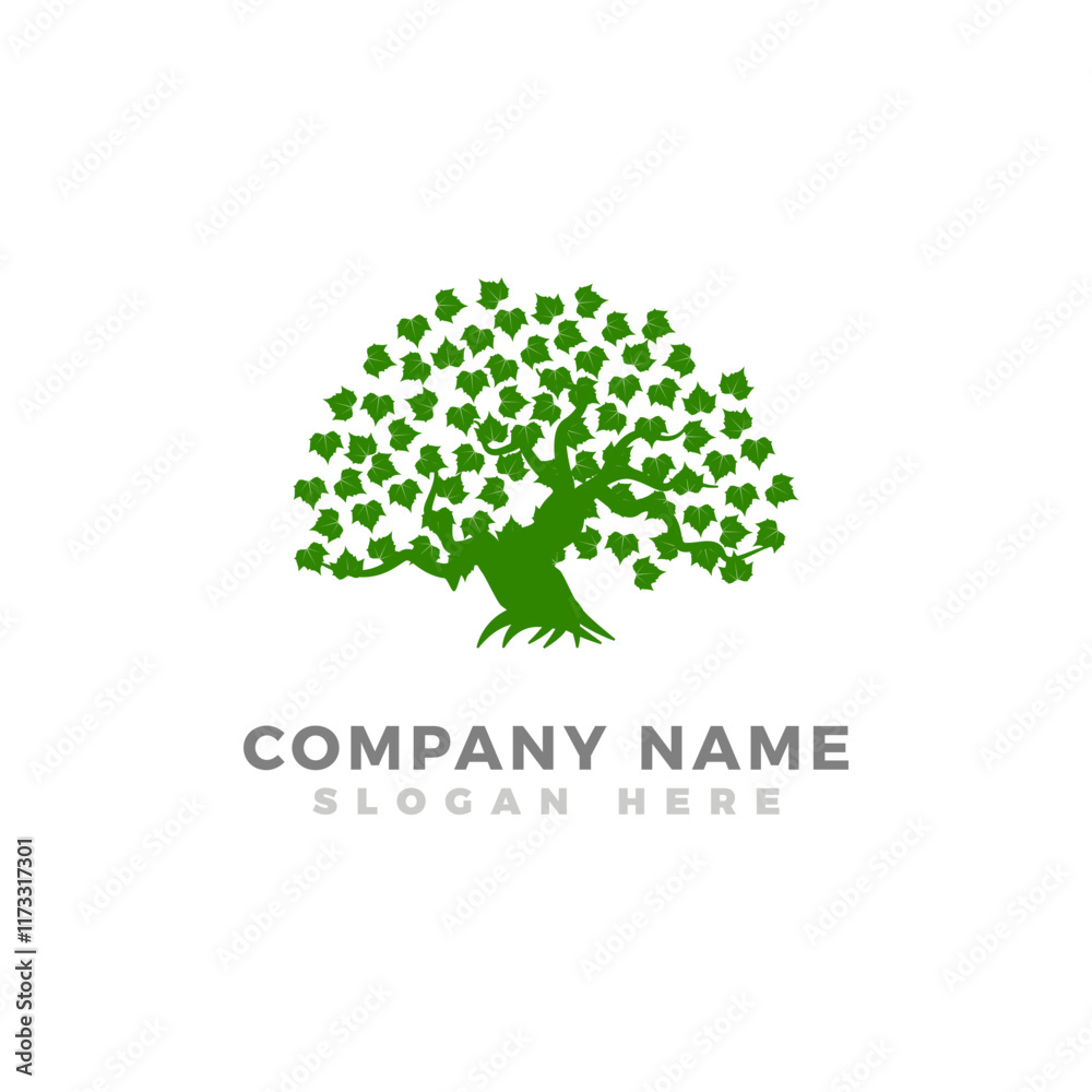 Oak tree logo design template Oak tree logo design template