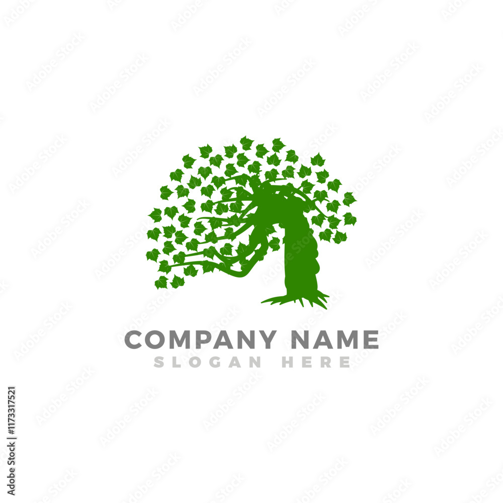 Oak tree logo design template Oak tree logo design template