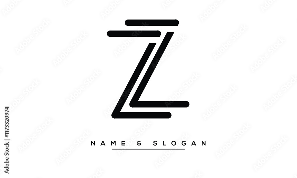 Fototapeta premium ZZ Abstract Letters Logo Monogram