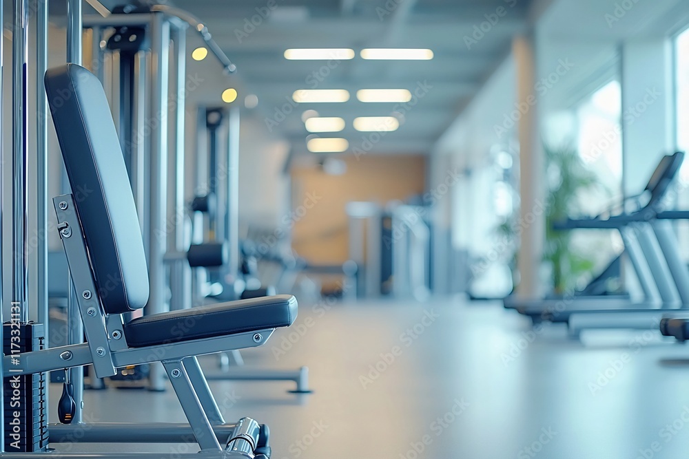 Fototapeta premium Fitness Equipment and Workout Gear in a Modern Gym Setting