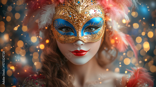 Delve into a Colorful Venetian Mask Party: A Carnival Fiesta Filled with Joy and Enchantment photo