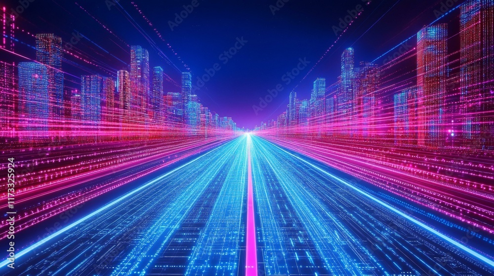 Digital City Highway Futuristic Vision Digital City Highway Futuristic Vision