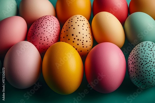 Colorful Easter Eggs Close-up