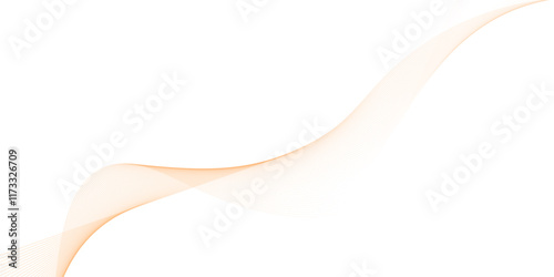 Abstract orange color vector waves. Banner design template. Vector illustration.