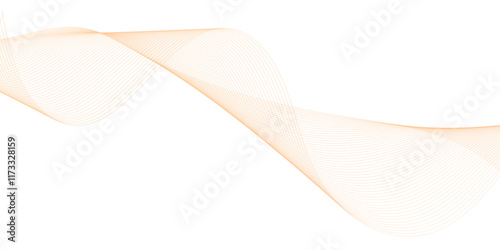 Abstract orange color vector waves. Banner design template. Vector illustration.