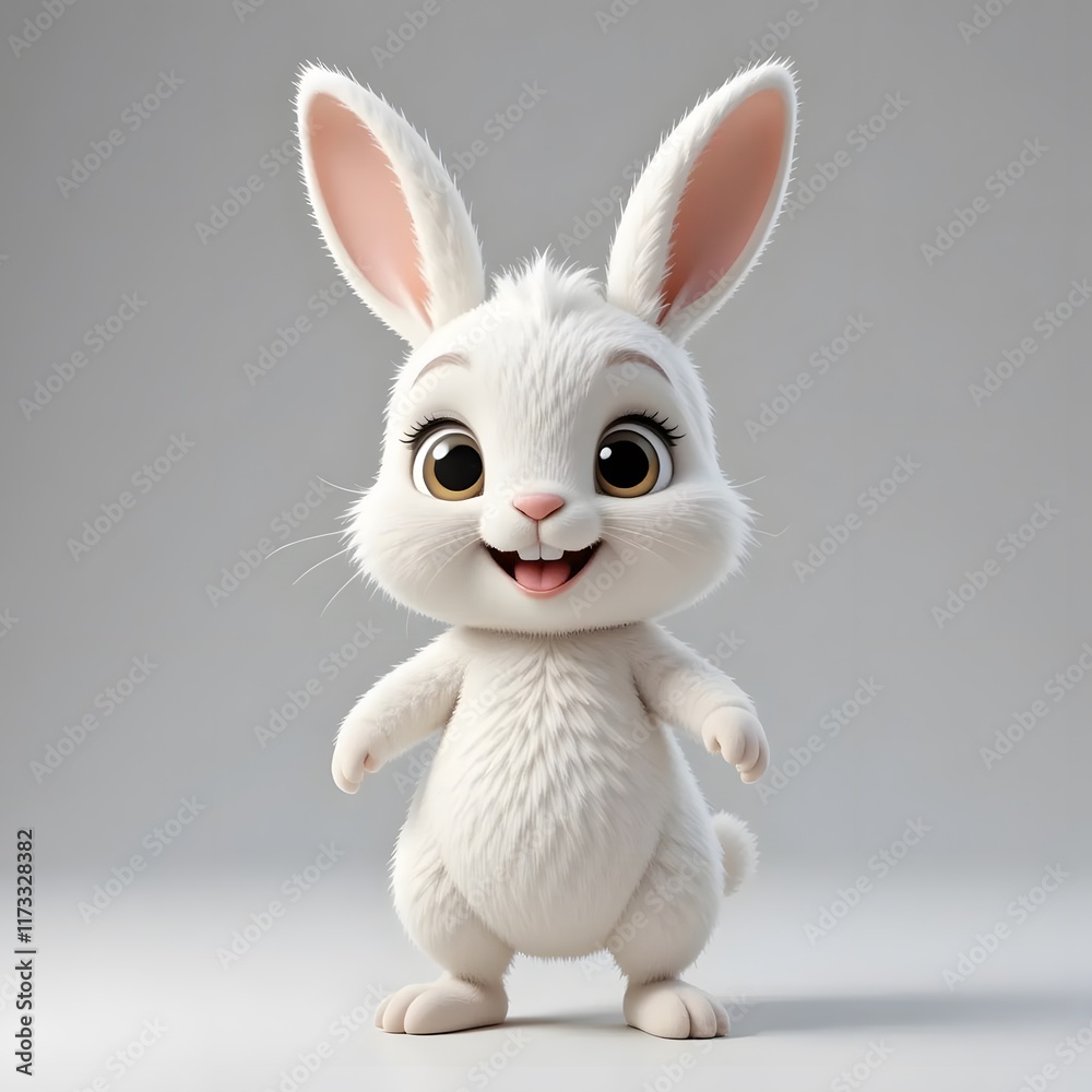Fototapeta premium Adorable 3D Animal Character with Vibrant Colors and Playful Expression for Creative Projects. Generative AI