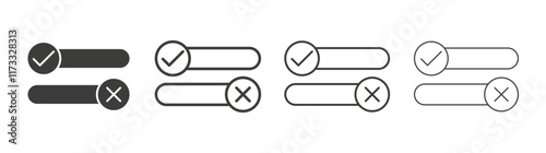 Boolean icon flat and linear vector illustration on white background.