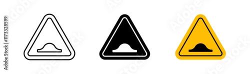 Caution speed Ramps signs flat and linear vector illustration on white background.