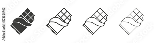 Chocolate icon flat and linear vector illustration on white background.