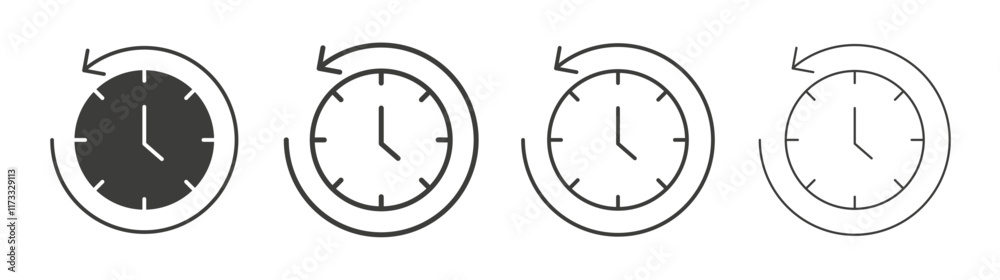 Course of time icon flat and linear vector illustration on white background. Course of time icon flat and linear vector illustration on white background.
