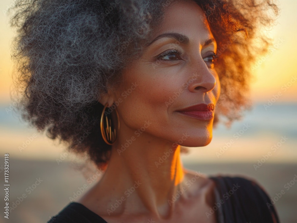 Fototapeta premium Vintage Inspiration - Afro Woman with Texture