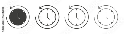 Course of time icon flat and linear vector illustration on white background.