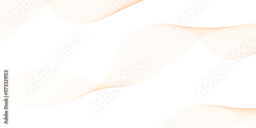 Abstract orange color vector waves. Banner design template. Vector illustration.