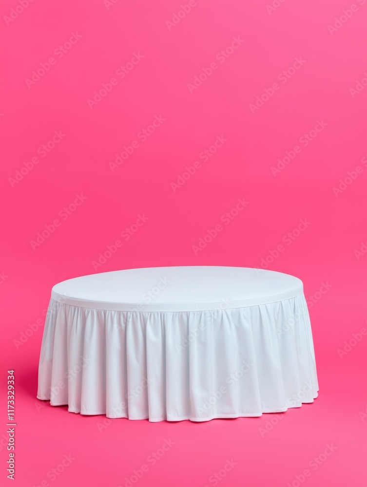 empty white podium for product presentation on a pink background empty white podium for product presentation on a pink background