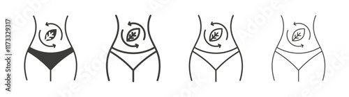 Detox icon flat and linear vector illustration on white background.