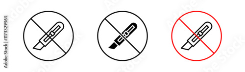 Do not cut signs flat and linear vector illustration on white background.