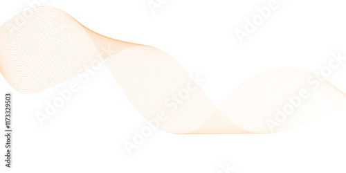 Abstract orange color vector waves. Banner design template. Vector illustration.