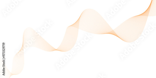 Abstract orange color vector waves. Banner design template. Vector illustration.