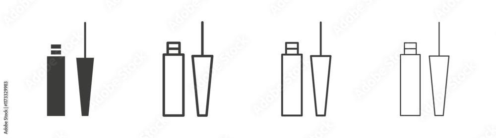 Eyeliner icon flat and linear vector illustration on white background. Eyeliner icon flat and linear vector illustration on white background.