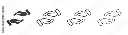 Forgiveness icon flat and linear vector illustration on white background.