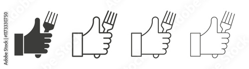 Good food icon flat and linear vector illustration on white background.