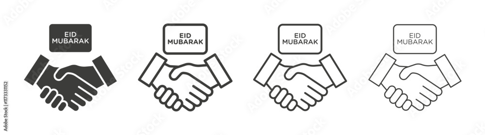 Handshaking icon flat and linear vector illustration on white background. Handshaking icon flat and linear vector illustration on white background.