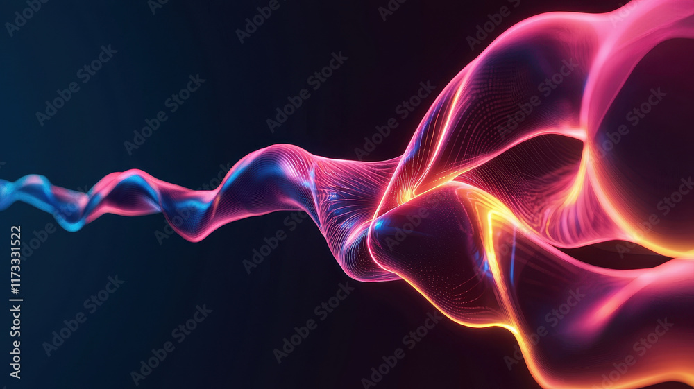 Futuristic abstract representation of colorful wave patterns in motion Futuristic abstract representation of colorful wave patterns in motion