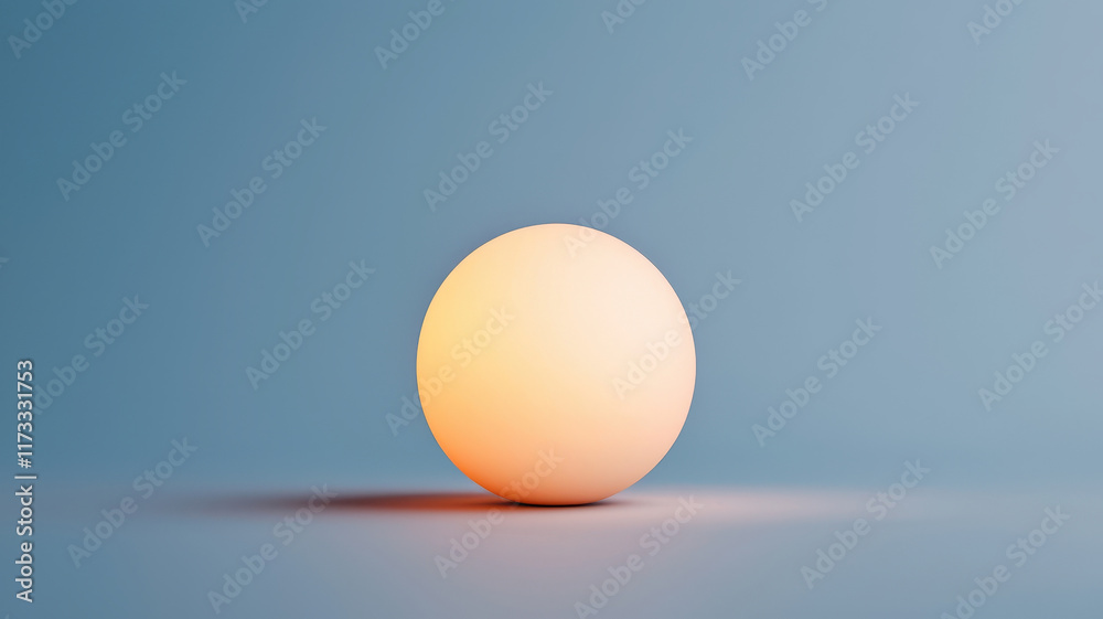 glowing sphere on soft blue background creates serene atmosphere glowing sphere on soft blue background creates serene atmosphere