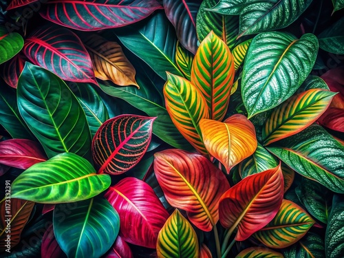 Wallpaper Mural Lush Vibrant Tropical Leaves Background with Copy Space for Text - Stock Photo Torontodigital.ca