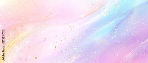 A colorful background with gold glitter and stars