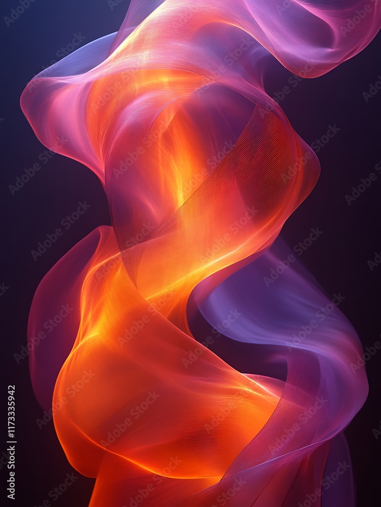 Naklejka premium Abstract swirling orange and purple light.