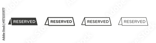 Reserved icon flat and linear vector illustration on white background.