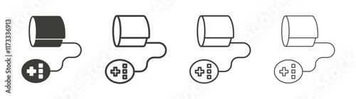 Sphygmomanometer icon flat and linear vector illustration on white background.