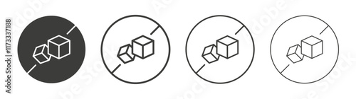 Sugar free icon flat and linear vector illustration on white background.