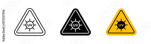 UV light do not look signs flat and linear vector illustration on white background.